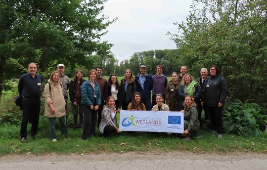 Stakeholder-Exkursion im ALFAwetlands Living Lab im belgischen Dijle-Tal. Foto: Amélie Tagu