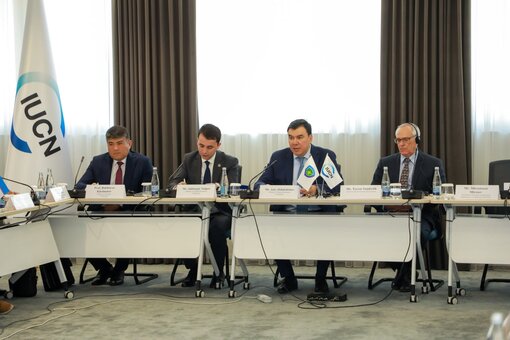 [Translate to EN:] Minister Aziz Abdukhakimov betont Thema One Health bei der Konferenz (Foto: Ministry of Natural Resources of Uzbekistan)