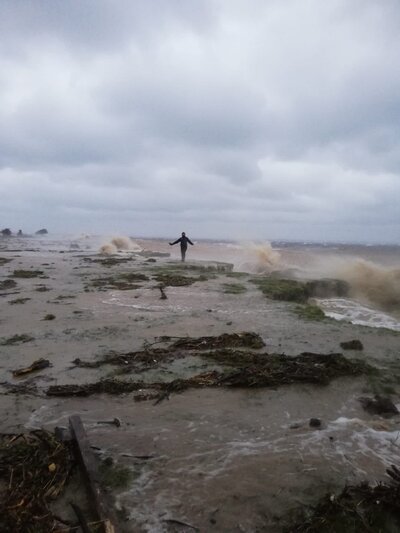 Sturmflut auf der Insel Koos