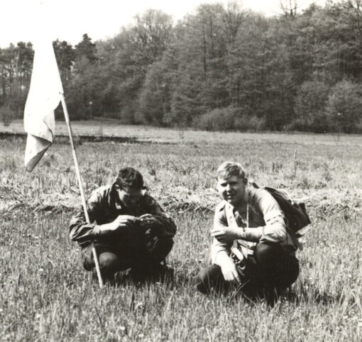 Schon 1960 gemeinsam auf Exkursion - Hannes Knapp und Michael Succow, damals mit dem studentischen Lamarckzirkel (Foto: Archiv M. Succow)
