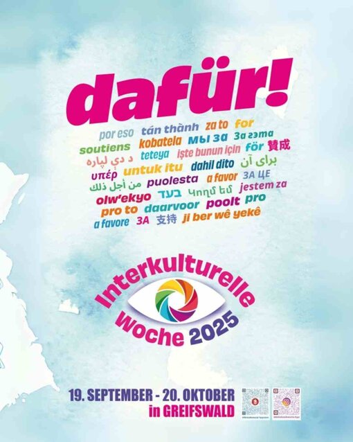 Flyer zur Interkulturellen Woche 2025 in Greifswald Foto: Universitäts- und Hansestadt Greifswald