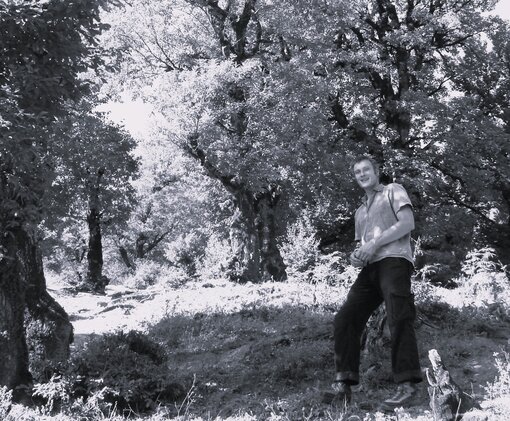 Tobias Scharnweber auf einer gemeinsamen Expedition mit der Succow Stiftung in die Hyrkanischen Wälder in Aserbaidschan (Fotoarchiv Succow Stiftung 2006 © M. Succow). 
