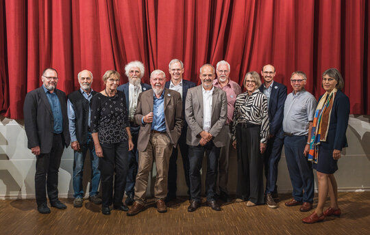 Stifter, Stiftungsrat, Geschäftsführung und Wissenschaftlicher Beirat zusammen auf dem Festakt zum 25. Stiftungsgeburtstag in Greifswald © Stephan Busse