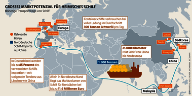 Anstatt Reet einmal um die Welt zu schicken, kann es in Paludikultur direkt vor der Haustür erzeugt werden – nachhaltiger und günstiger. Quelle: Mooratlas Böll/BUND/Succow-Stiftung