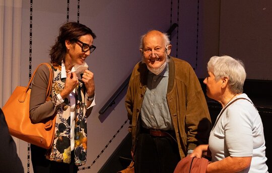 Stiftungsratsvorsitzende Kathrin Succow mit Ernst und Monika Pries. (c) J. Lessmann