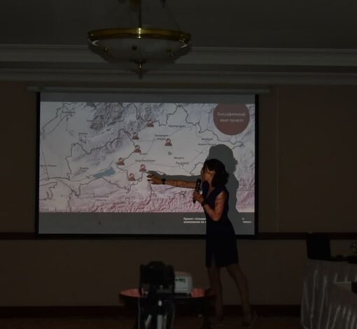 National project coordinator Mariya Gritsina introduces to the project context Picture: Mirpulat Khasanov