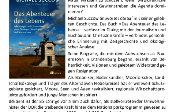 Potsdamer Buchpremiere für "Das Abenteuer des Lebens"