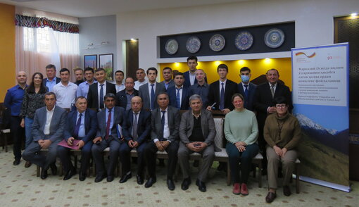 Workshop on cooperation in transboundary conservation between the governments of Tajikistan and Uzbekistan. Photo: GIZ