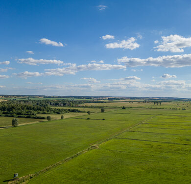 Blick von Nordosten auf den Talmoorkomplex des Kleinen Landgrabens und das NSG „Landgrabenwiesen bei Werder“ Foto: T. Dahms