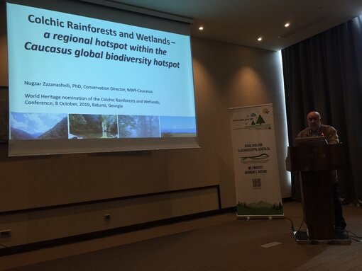 Oktober 2019, Batumi, IUCN evaluation field mission-Präsentation von Prof. Nugzar Zazanashvili