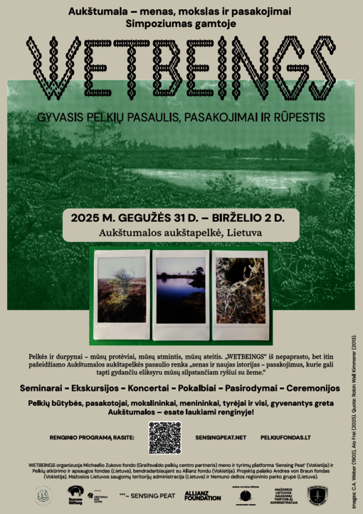 Poster: WETBEINGS / Sensing Peat. Design: Rosario Ureta