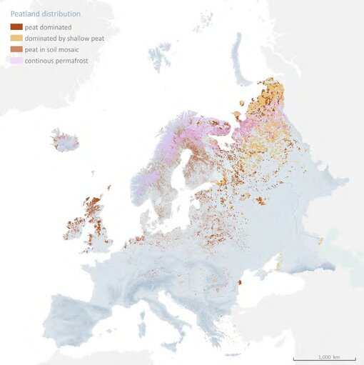Karte der Moore Europas. Grafik: Global Peatlands Assessment 2023